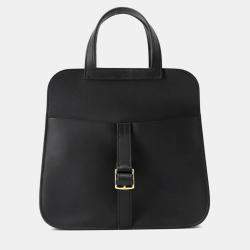 Pre Owned Hermes Halzan Black Swift Leather Mini Handbag 