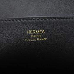 Pre Owned Hermes Halzan Black Swift Leather Mini Handbag 