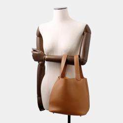Pre Owned Hermes Picotin Lock 22 Gold Taurillon Clemence Tote