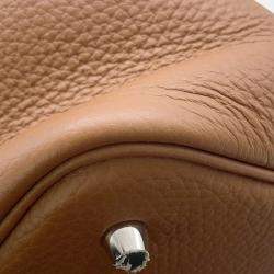 Pre Owned Hermes Picotin Lock 22 Gold Taurillon Clemence Tote