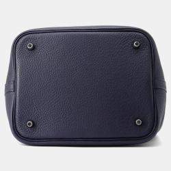 Pre Owned Hermes Picotin Lock Blue Nuit Taurillon Clemence Size MM