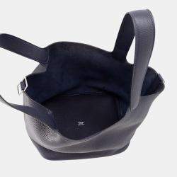 Pre Owned Hermes Picotin Lock Blue Nuit Taurillon Clemence Size MM