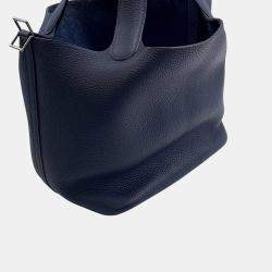 Pre Owned Hermes Picotin Lock Blue Nuit Taurillon Clemence Size MM