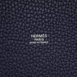 Pre Owned Hermes Picotin Lock Blue Nuit Taurillon Clemence Size MM