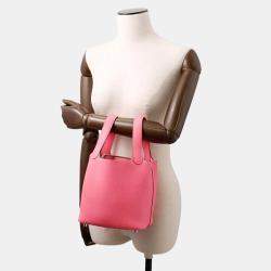 Pre Owned Hermes Picotin Lock Rose Azalee Taurillon Clemence Size PM