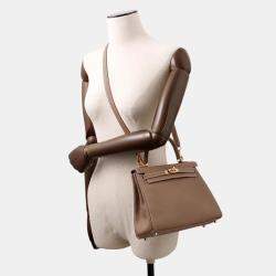 Pre Owned Hermes Kelly Retourne Etoupe Togo Leather Size 25