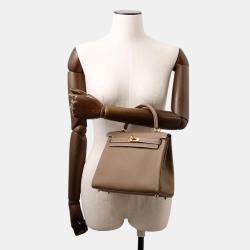 Pre Owned Hermes Kelly Retourne Etoupe Togo Leather Size 25