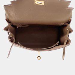 Pre Owned Hermes Kelly Retourne Etoupe Togo Leather Size 25