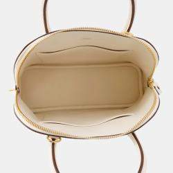 Pre Owned Hermes Bolide 1923 Sangle Woolly Nata/Blue Indigo/Lime Epsom Size 25