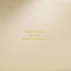 Pre Owned Hermes Bolide 1923 Sangle Woolly Nata/Blue Indigo/Lime Epsom Size 25