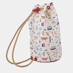 Pre Owned Hermes Petit Chartier Duffle Bag Multicolor Cotton