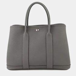 Pre Owned Hermes Garden Party Gris Meyer Negonda Leather
