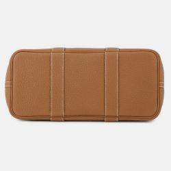 Pre Owned Hermes Garden Party Gold Negonda Leather Size TPM