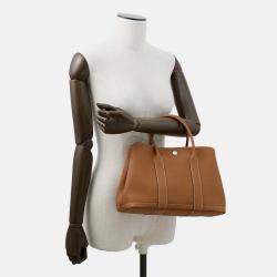 Pre Owned Hermes Garden Party Gold Negonda Leather Size TPM