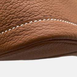 Pre Owned Hermes Garden Party Gold Negonda Leather Size TPM