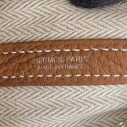 Pre Owned Hermes Garden Party Gold Negonda Leather Size TPM