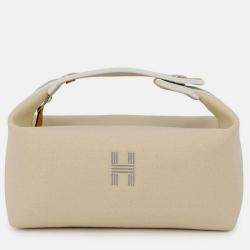 Pre Owned Hermes Bride A Brac Beige Canvas Size PM
