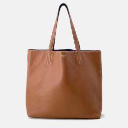 Pre Owned Hermes Double Sense Blue Nuit/Gold Taurillon Clemence Size 45