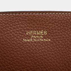 Pre Owned Hermes Double Sense Blue Nuit/Gold Taurillon Clemence Size 45