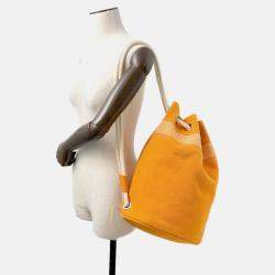 Pre Owned Hermes Sac Marine Receif Orange Canvas Size PM