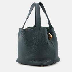 Pre Owned Hermes Picotin Lock Vert Cypress Taurillon Clemence Size MM