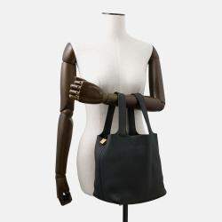 Pre Owned Hermes Picotin Lock Black Taurillon Clemence Size MM