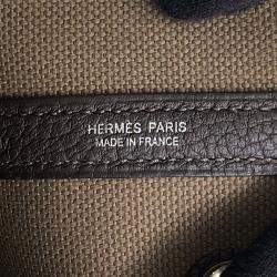 Pre Owned Hermes Garden Party Toundra/Ebene Toile Military Negonda Leather TPM