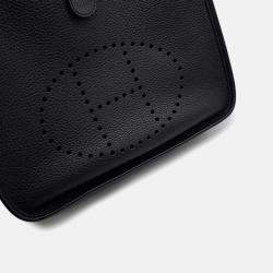 Pre Owned Hermes Evelyne3 Black Taurillon Clemence PM