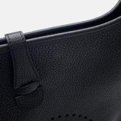 Pre Owned Hermes Evelyne3 Black Taurillon Clemence PM