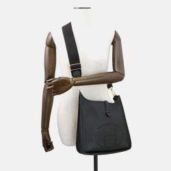 Pre Owned Hermes Evelyne3 Black Taurillon Clemence PM