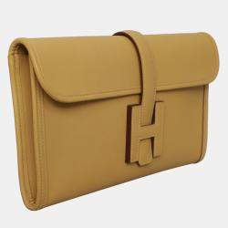 Pre Owned Hermes Swift Leather Jige Clutch