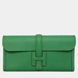 Pre Owned Hermes Swift Leather Jige Clutch