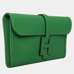 Pre Owned Hermes Swift Leather Jige Clutch