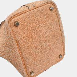 Pre Owned Hermes Orange Dalmatian Picotin 18 PM Handbag
