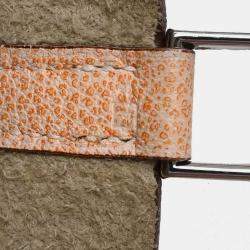 Pre Owned Hermes Orange Dalmatian Picotin 18 PM Handbag