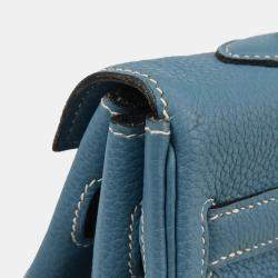 Pre Owned Hermes Blue Jean Togo Kelly 35 Retourne 2way Handbag
