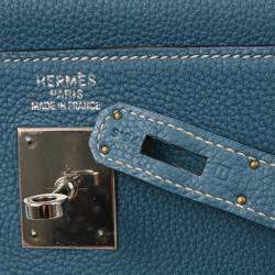 Pre Owned Hermes Blue Jean Togo Kelly 35 Retourne 2way Handbag