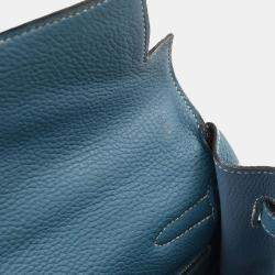 Pre Owned Hermes Blue Jean Togo Kelly 35 Retourne 2way Handbag
