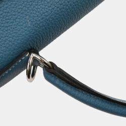 Pre Owned Hermes Blue Jean Togo Kelly 35 Retourne 2way Handbag