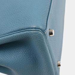 Pre Owned Hermes Blue Jean Togo Kelly 35 Retourne 2way Handbag
