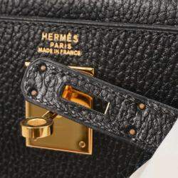 Pre Owned Hermes Black Ardennes Kelly 32 Retourne 2way Handbag