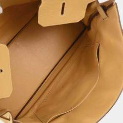 Pre Owned Hermes Natural Sable Taurillon Clemence Birkin 45 Handbag