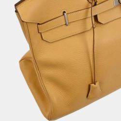 Pre Owned Hermes Natural Sable Taurillon Clemence Birkin 45 Handbag
