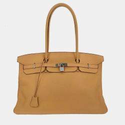 Pre Owned Hermes Natural Sable Taurillon Clemence Birkin 45 Handbag