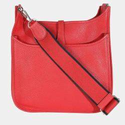 Pre Owned Hermes Rouge Casaque Clemence Evelyne PM PHW