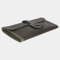 Pre Owned Hermes Touch 29  Etain Ombre Swift Lizard Jige Clutch