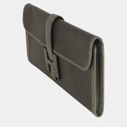 Pre Owned Hermes Touch 29  Etain Ombre Swift Lizard Jige Clutch