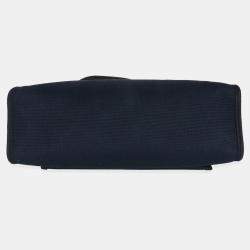 Pre Owned Hermes Bleu Marine Bleu Saphir Military Toile Vache Hunter Herbag Zip 31 PM PHW