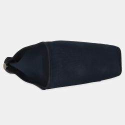Pre Owned Hermes Bleu Marine Bleu Saphir Military Toile Vache Hunter Herbag Zip 31 PM PHW