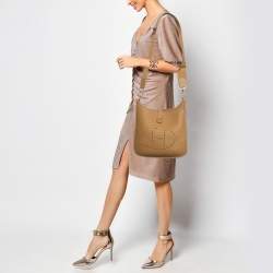 Pre Owned Hermes Biscuit Taurillon Clemence Leather Evelyne III 29 Bag
